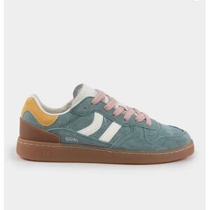 Coolway Women's Sneakers in Green with Pink laces